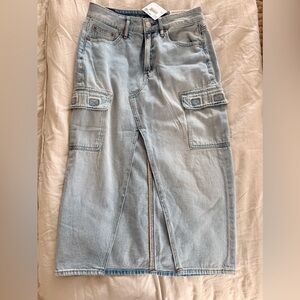 NWT, American Eagle Outfitters Midi Comfort Stretch Jean Skirt, Size 24W